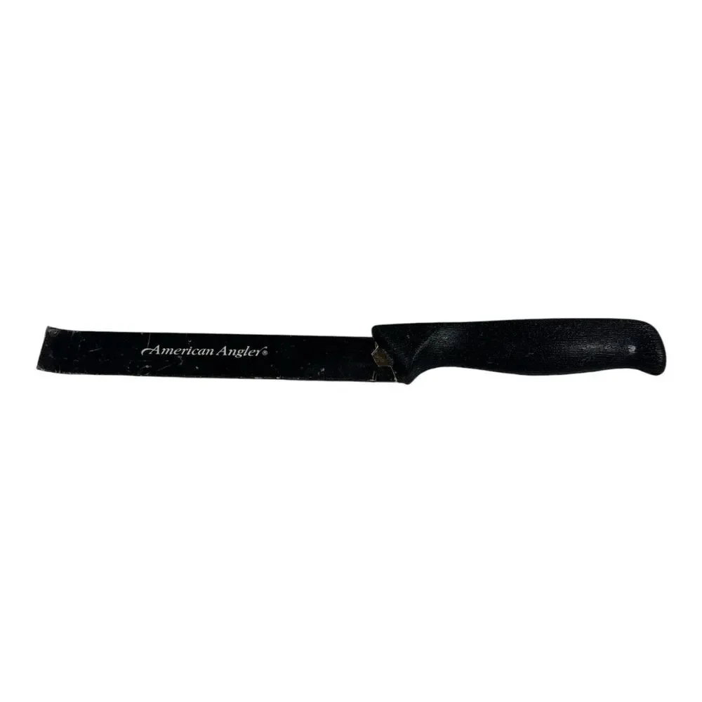 American Angler Fillet Knife Surgical Stainless Steel Blade Black Handle 9.25